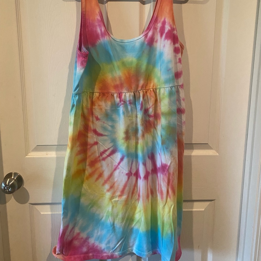 Dress originally from Walmart but I tie-dyed.